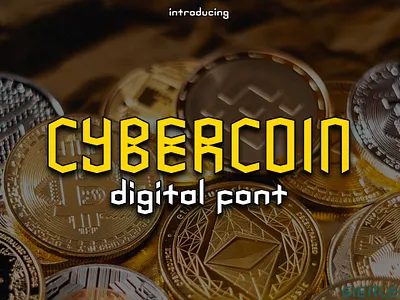 Cybercoin - Digital Font artwork bitcoin blockchain branding btc coin crypto cryptocurrency currency design digital display doodle envato ethereum exchange font mining nft trade