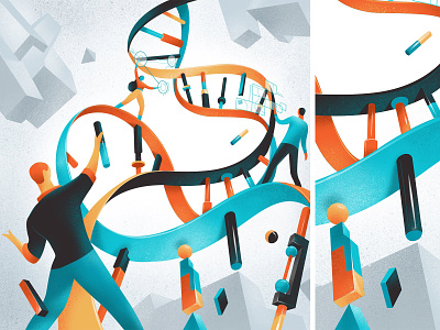 DNA 🧬 Script coding developers dna experiment helix illustration lab research sequence