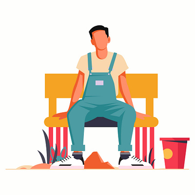 Waiting You Flat Illustration 3d animation app branding design flat flatdesign graphic design illustration landingpage logo motion graphics typography ui ux vector web