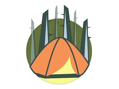 Tent and Forest badge branding design graphic design illustration vector