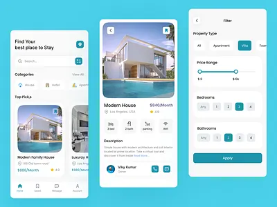 Real Estate Mobile App app design landing page design mobile app design real estate real estate agency real estate mobile app