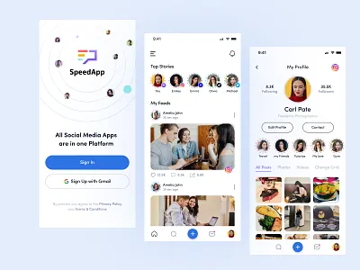 Social Media Management App appdesign behance branding creative dribbble figma grid instagram managements social social media ui ux vectore