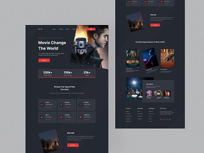 Movie Landing Page branding design illustration landing page ui visual design web design website design