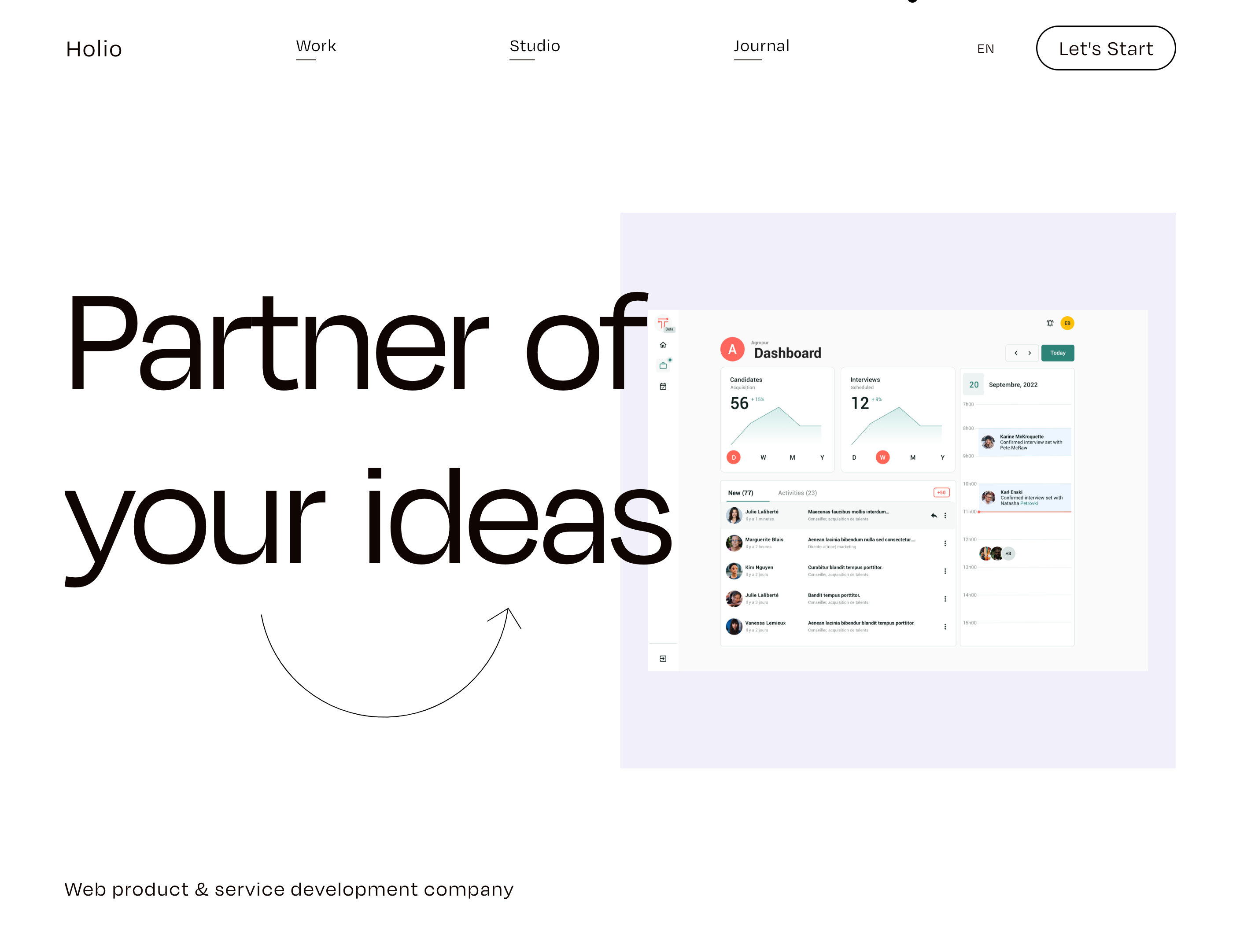Holio Agency Website agency montreal ui web design webflow