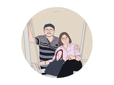 Flat Design Illustration Couple graphic design