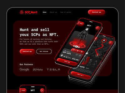 UI Case study: SCP_Next - NFT Game design explore game game ui graphic design mystery nft nft app nft game red scp ui ux web website