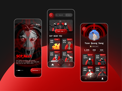 UI Case study: SCP_Next - NFT Game design game game ui graphic design mystery nft nft app nft game red scp ui ux web website