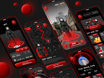 UI Case study: SCP_Next - NFT Game design explore game game ui graphic design mobile mystery nft nft app nft game red ui ux web website