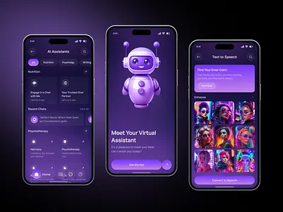 AI Chatbot Mobile App ai ai assistant ai bot ai bot interface ai chat ai virtual assistant app design artificial intelligence chatbot chatbot ui chatgpt app mobile mobile app speaking interaction ui ux voice voice assistant voice design web design