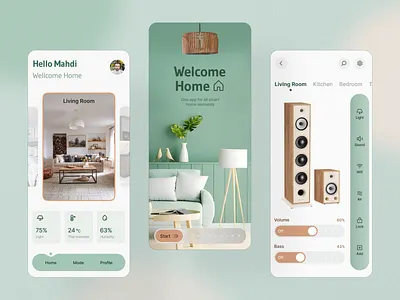 Smart Home Mobile App app application clean control design home home control light mobile remote control saas smart smart device smart home trend ui uiux ux