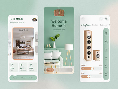 Smart Home Mobile App app application clean control design home home control light mobile remote control saas smart smart device smart home trend ui uiux ux