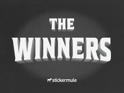 Custom pins winners! contest custom stickers design giveaway illustration logo pins playoff rebound sticker mule stickers