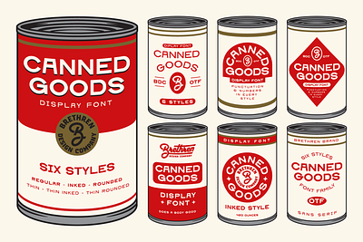 Canned Goods badge branding font identity illustration logo ty type typography vector