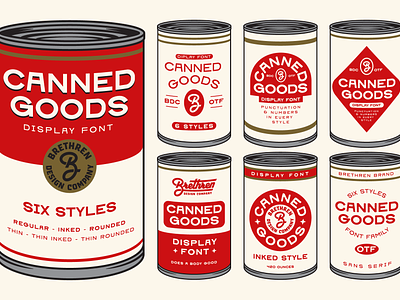 Canned Goods badge branding font identity illustration logo ty type typography vector