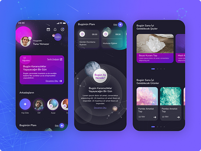 Moyra Astrology App design illustration ui ux