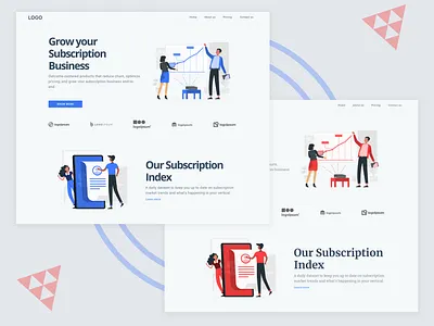 Landing page - Web-site design blue business design gif home homepage illustration landing landing page landingpage logo page red subscription ui uiux ux web webdesign website