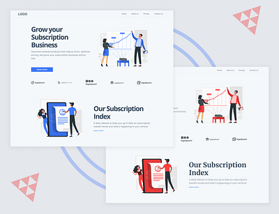 Landing page - Web-site design blue business design gif home homepage illustration landing landing page landingpage logo page red subscription ui uiux ux web webdesign website