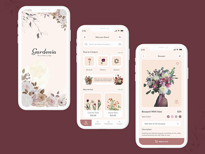 Gardenia-Flower Delivery App app delivery design digital ecommerce flower footer garden header landing page new noteworthy online popular ui ui design user experience user interface ux ux design website