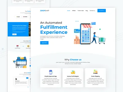Dropship Landing Page agency website delivery service design digital marketing drop ship graphic design homepage landingpage logistic logistics online shoping ui uidesign ux web web design web page webpage website design website ui