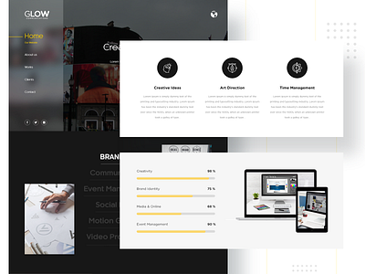 GLOW - Marketing Agency Website agency branding communication creative creativity design digital marketing social socialmedia ui uiuxdesign userinterface ux web webdesign website