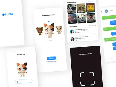 Gamification Mental Health app character design figma illustration mental health mobile ui uiux ux web