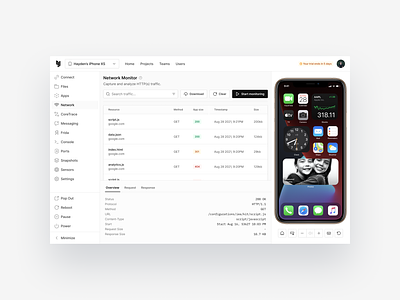 Corellium App — Concept 01 android app brand concept corellium design device ios iphone product redesign research security testing training ui ux virtual virtualize workspace