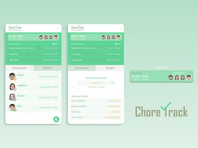 Children Chore Tracking App ui