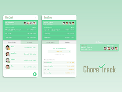 Children Chore Tracking App ui