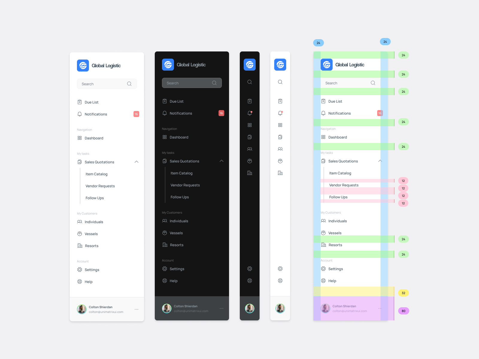 Left Side Menu - UI Pattern by Tomasz Trefler on Dribbble
