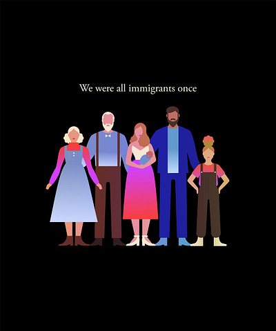 Immigration character design flat gradients illustration immigrants immigration social movements social rights