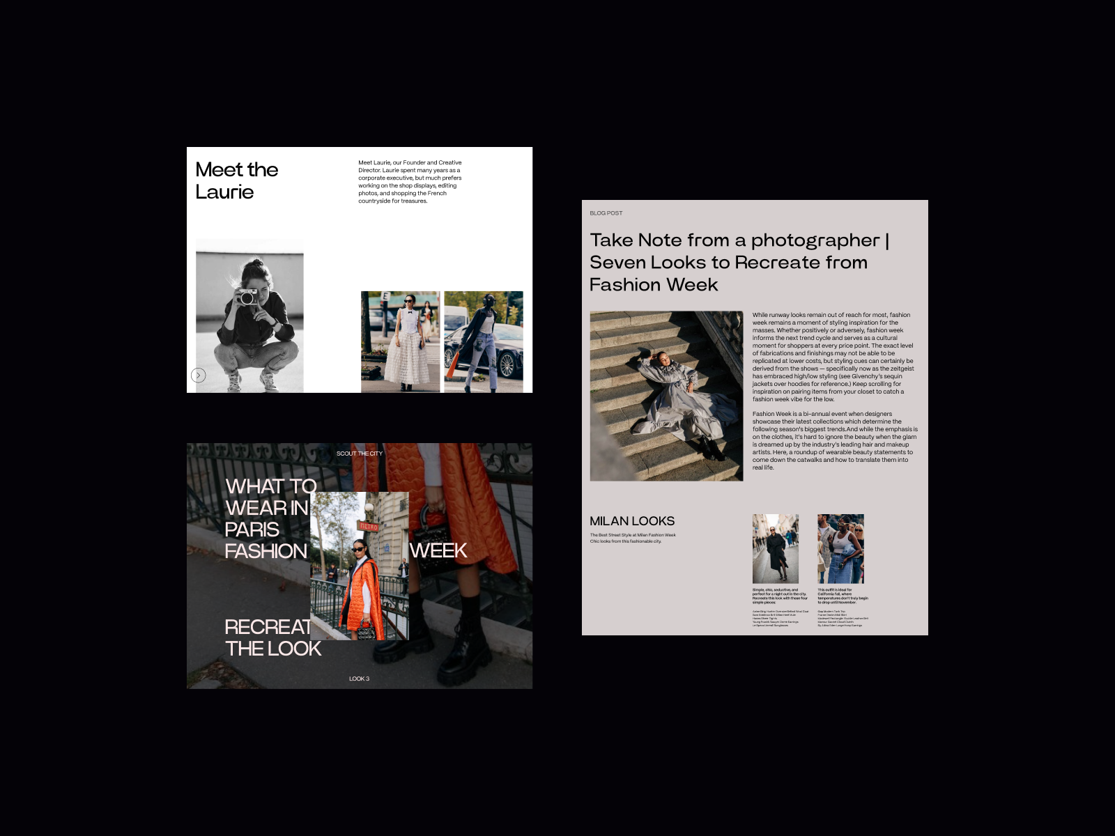 Laurie/Photographer Website art direction branding clean clothes design editorial design fashion grid landing layout looks minimal modern photography typography ui website whitespace