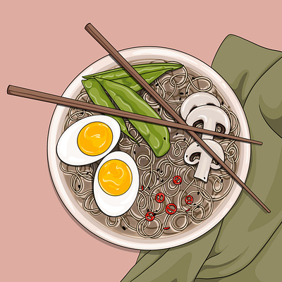 Noodle soup food foodillustration graphicdesign illustration