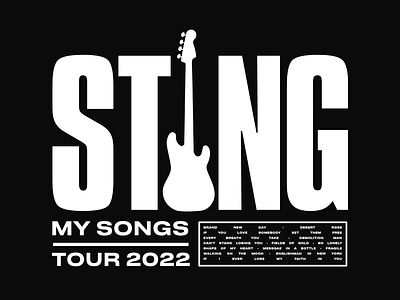 Sting - Merch Design abstract apparel branding design fashion guitar guitarist illustration logo merchandise retail shirt sting streetwear texture tour touring tshirt typography vintage