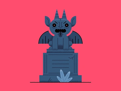 Gargoyle autumn character design gargoyle grave halloween haunted holiday illustration monster october spooky