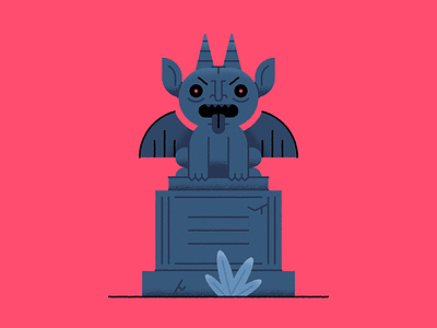 Gargoyle autumn character design gargoyle grave halloween haunted holiday illustration monster october spooky