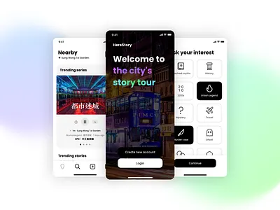 HereStory | Connecting People, Places, and Stories 👂🏻 design hear listen location based podcast polyu story ux