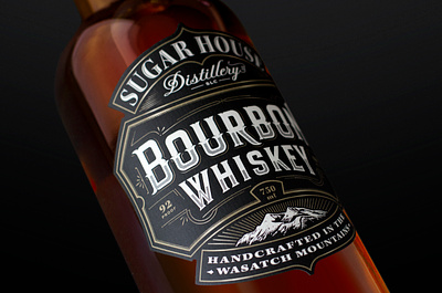 Sugar House Distillery alcohol branding design illustration label lettering logo packaging typography