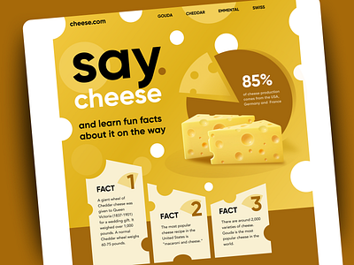 Cheese landing page cheese colours exploration graphic design inspiration landing page product typography webdesign