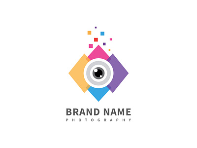 Camera lens vector icon illustration, photography logo design design emblem logo vector
