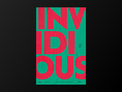 Word of the Day Poster: Invidious design poster poster design type type design typography word of the day
