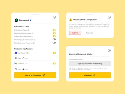 Customize Updates/Features for Opt-In dApp Notification (Modals) blockchain crypto defi design figma product ui