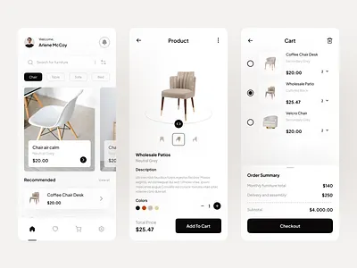 Feur&ture - Furniture Mobile App app furniture app furniture mobile app mobile app ui