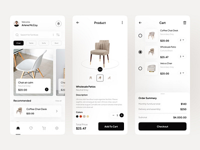 Feur&ture - Furniture Mobile App app furniture app furniture mobile app mobile app ui