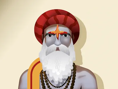 Aghori Sadhu character design flat illustration ui vector