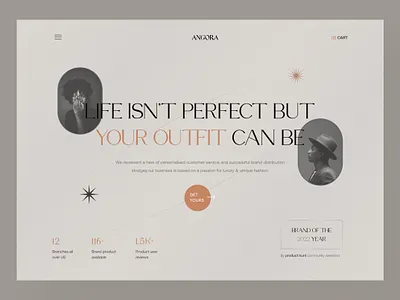 Angora - Luxury clothes store 3d animation application branding clothes design ecommerce graphic design halo hero illustration landing landing page luxury minimal motion graphics shopping store style ui