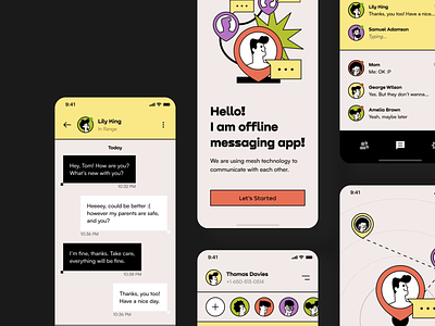 Offline messenger app android android app application best dribbble app design illustration ios ios app mobile mobile app design top mobile app ui user experience user interface ux