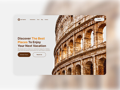 J&J Travel Co. I Landing Page agency brown design destination landing landing page landing page design mac minimal rome tour travel ui ux web web design