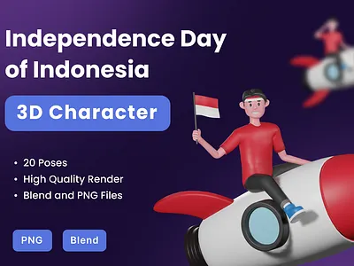 3D Character - Independence Day of Indonesia 3d character avatar character design illustration independence independence day indonesia
