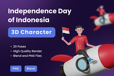 3D Character - Independence Day of Indonesia 3d character avatar character design illustration independence independence day indonesia