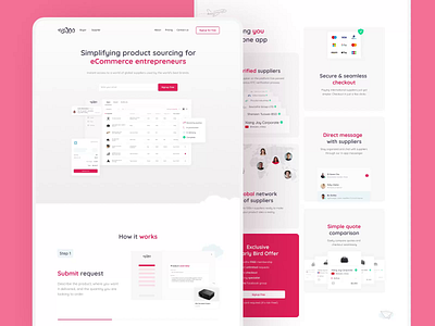 Promoting Eewoo. Website for sourcing marketplace animation app b2b branding cards design landing marketing navigation responsive saas sourcing ui uiux ux web website